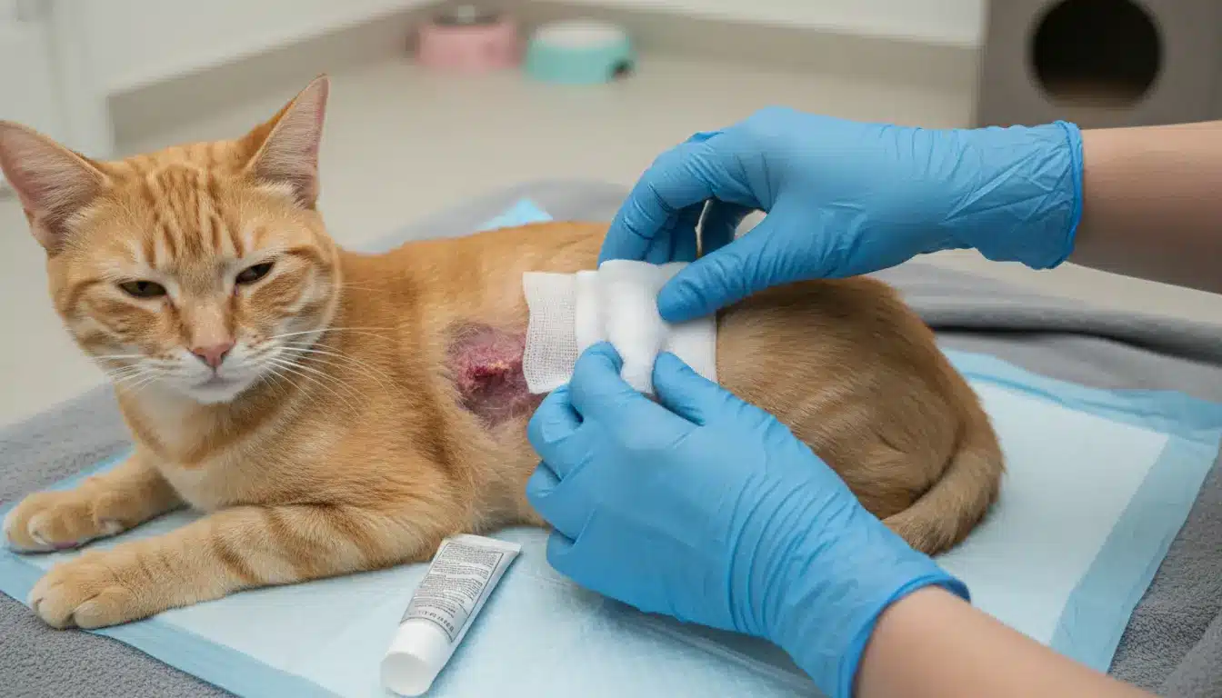 verzorging open wond bij kat
