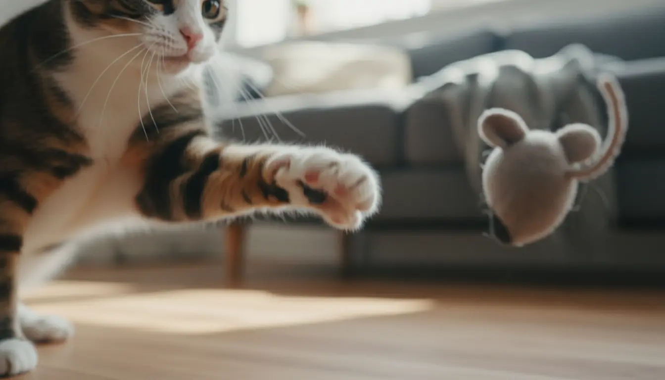 Kat slaat met poot zonder nagels