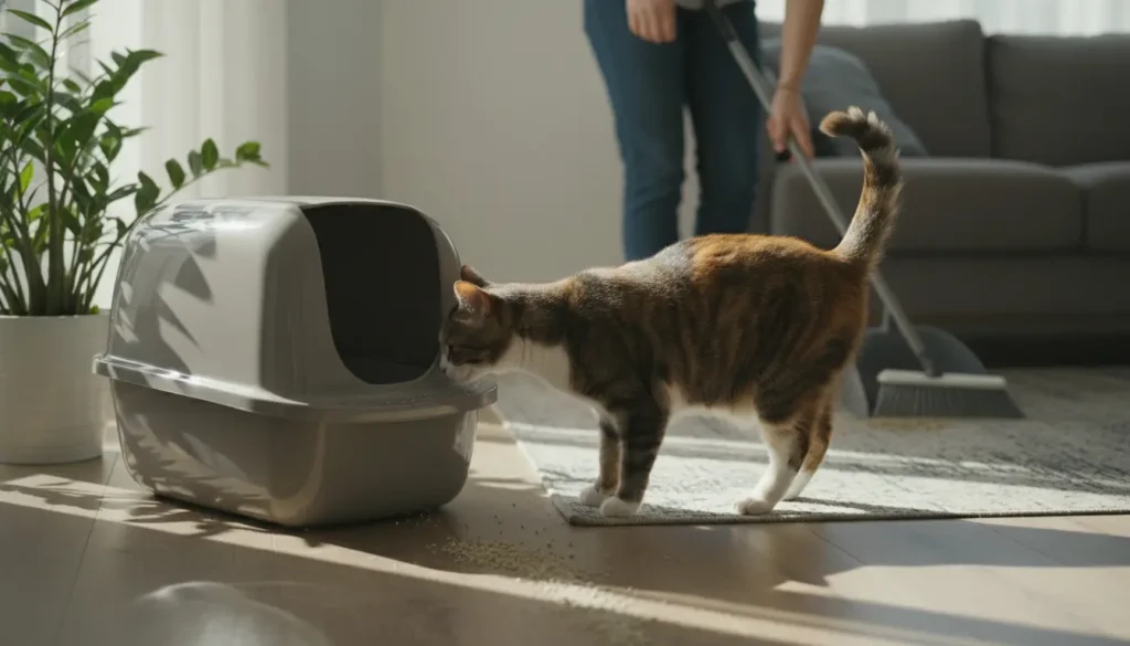 kattenbak verplaatsen