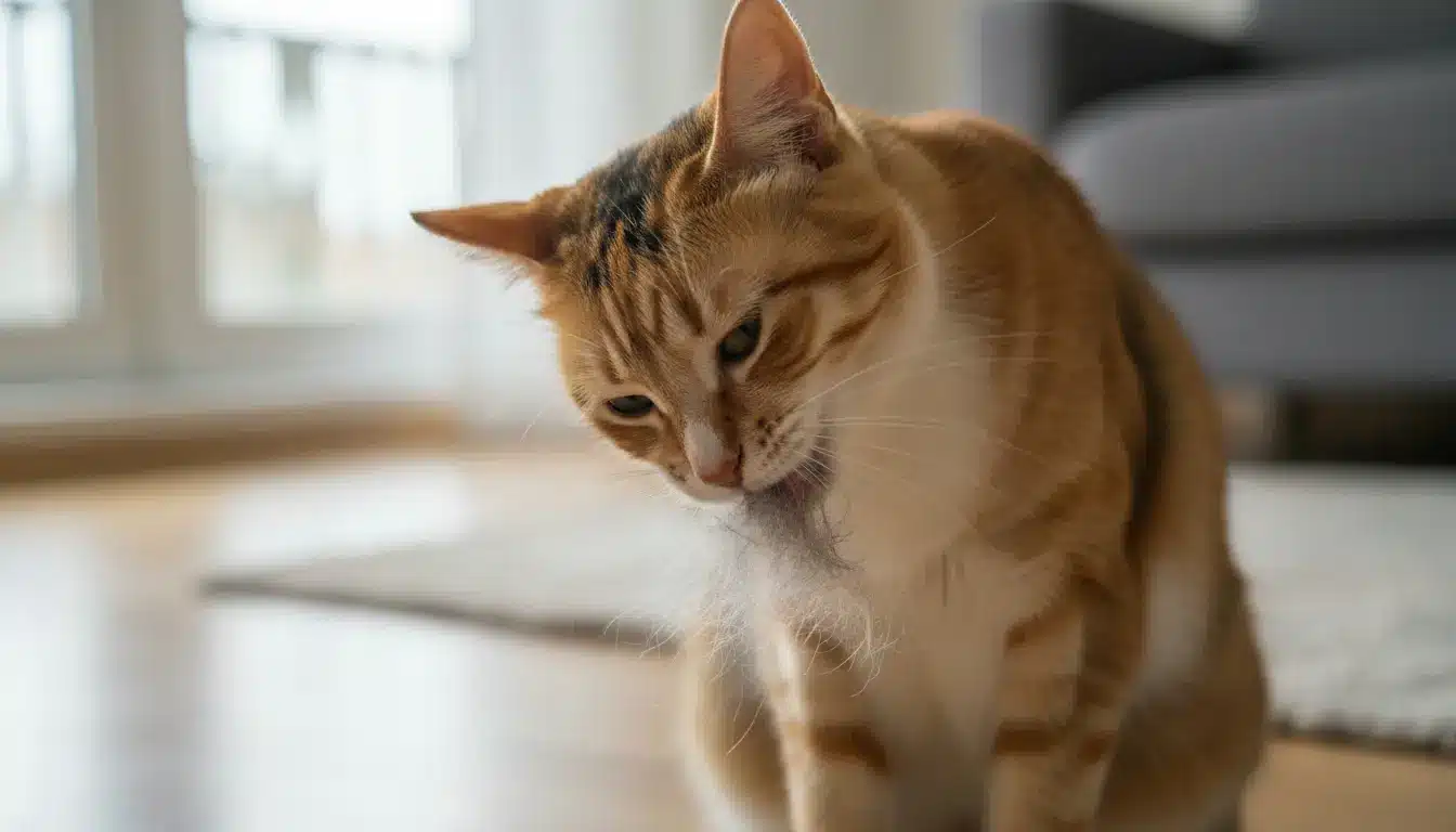 kat trekt haren uit vacht