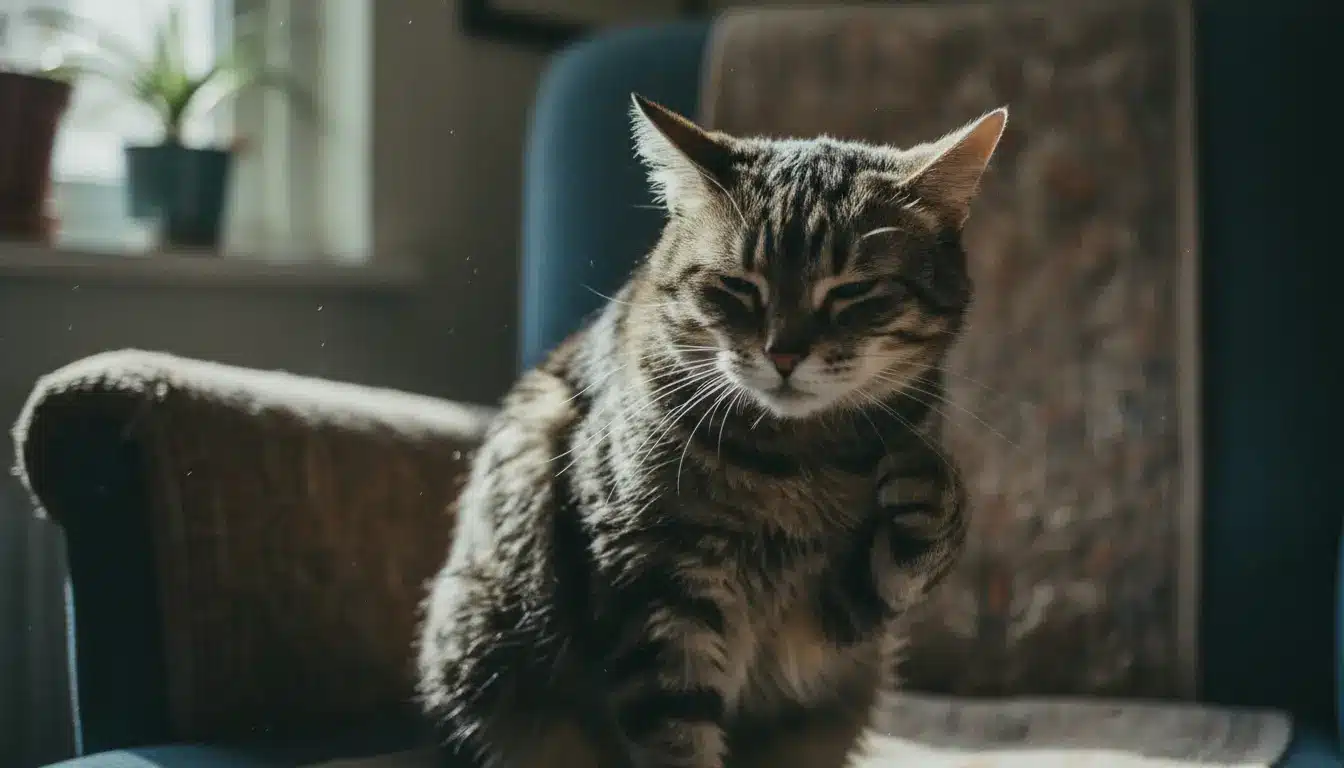 vacht kat is vettig