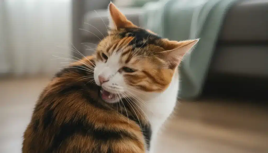kat bijt in vacht