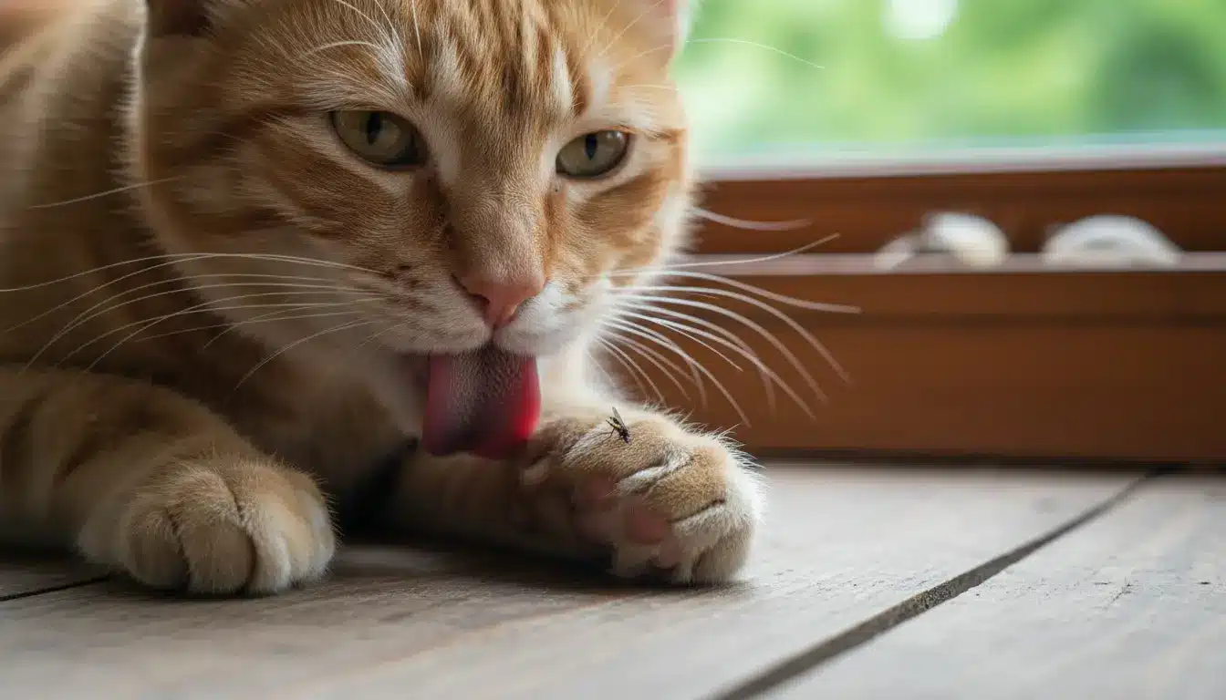dikke poot kat insectenbeet