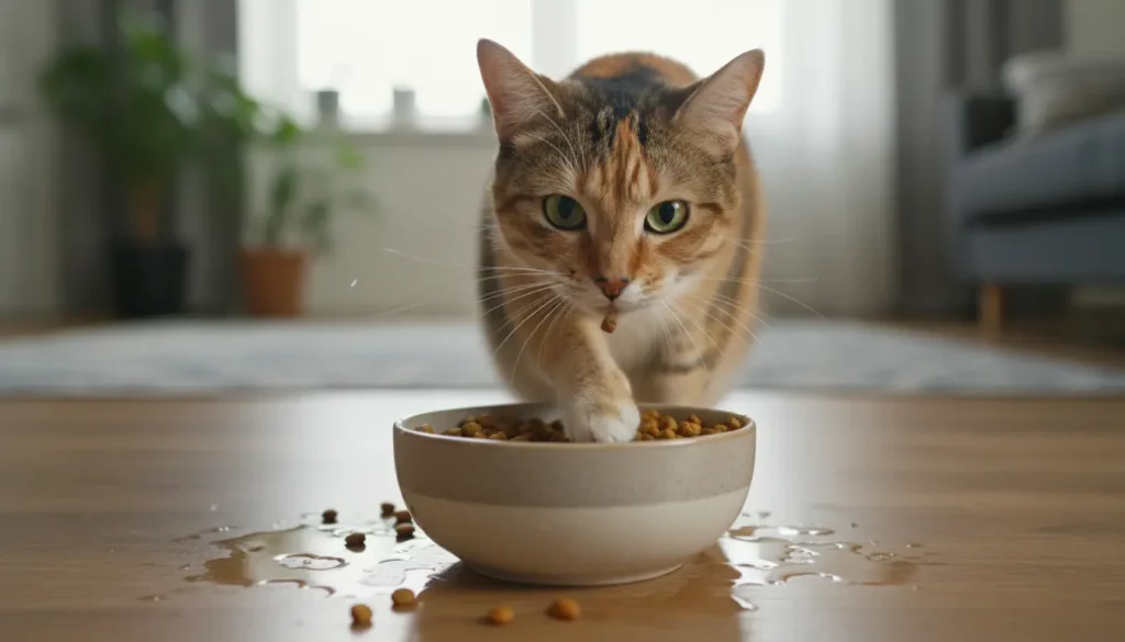 poot uit de kom kat