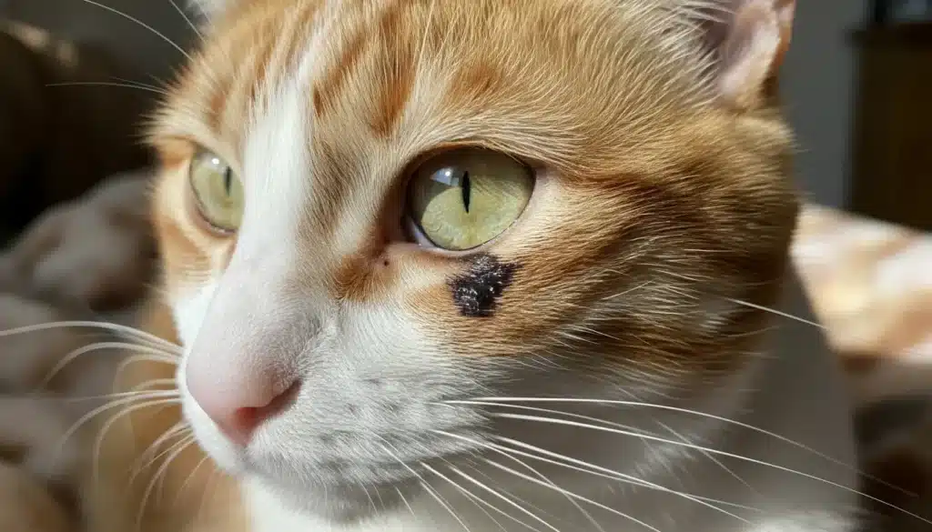 donkere vlek oog kat