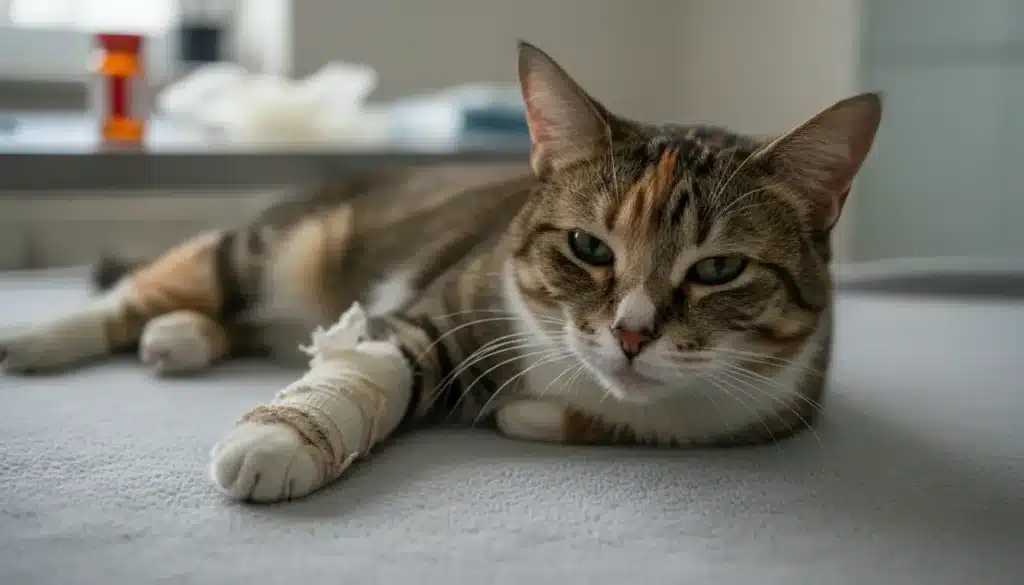 symptomen gebroken poot kat