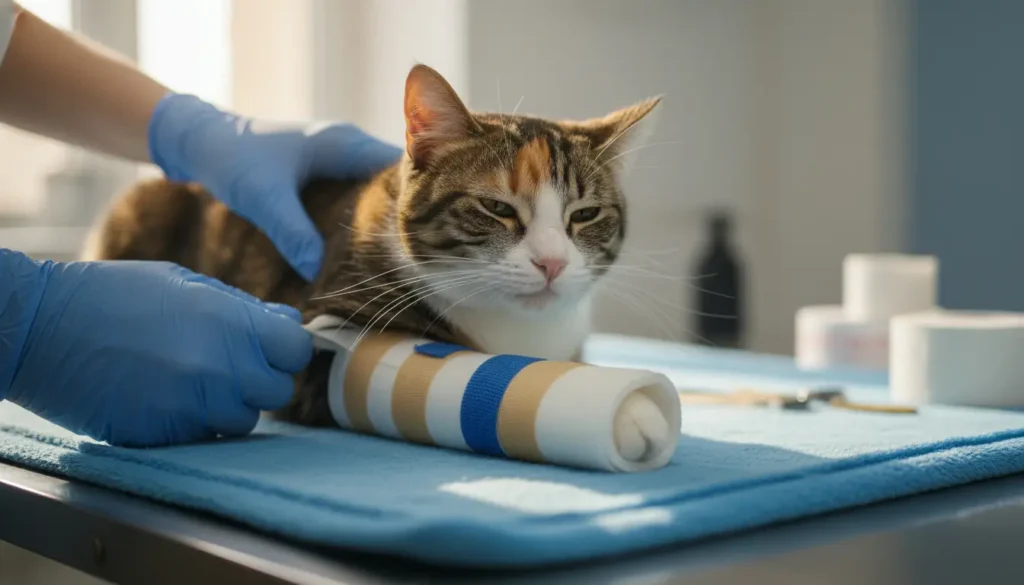 gebroken poot kat spalken