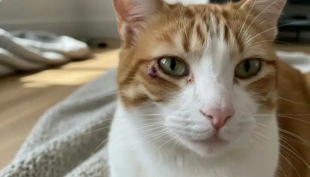 kat wondje boven oog