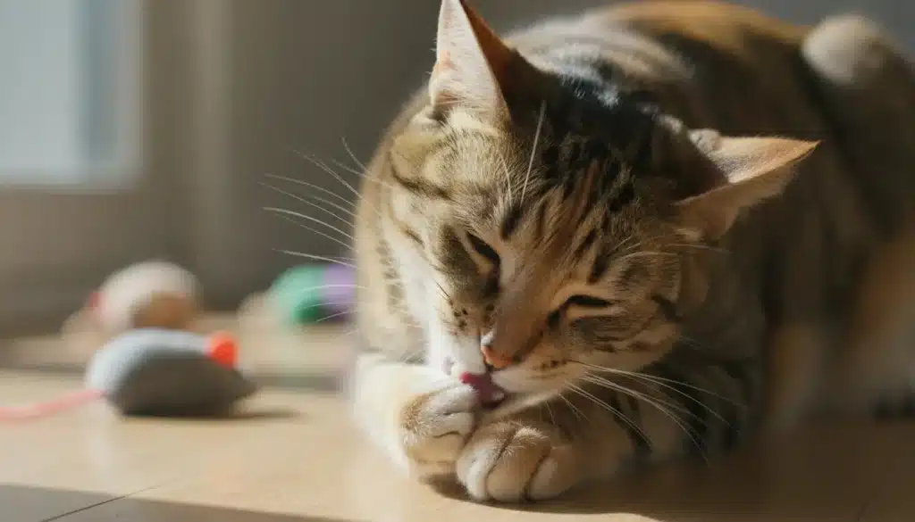 kat bijt zichzelf in poot