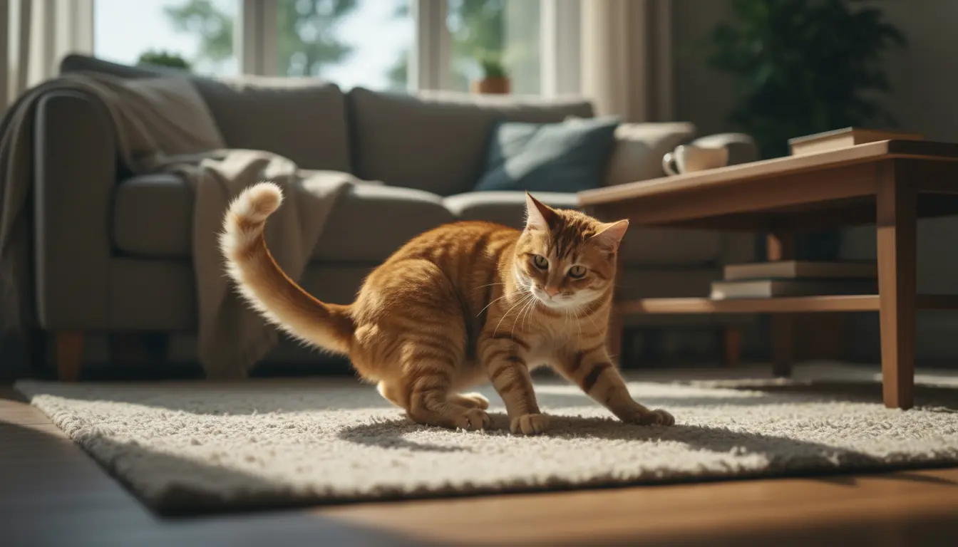 kat jaagt op eigen staart