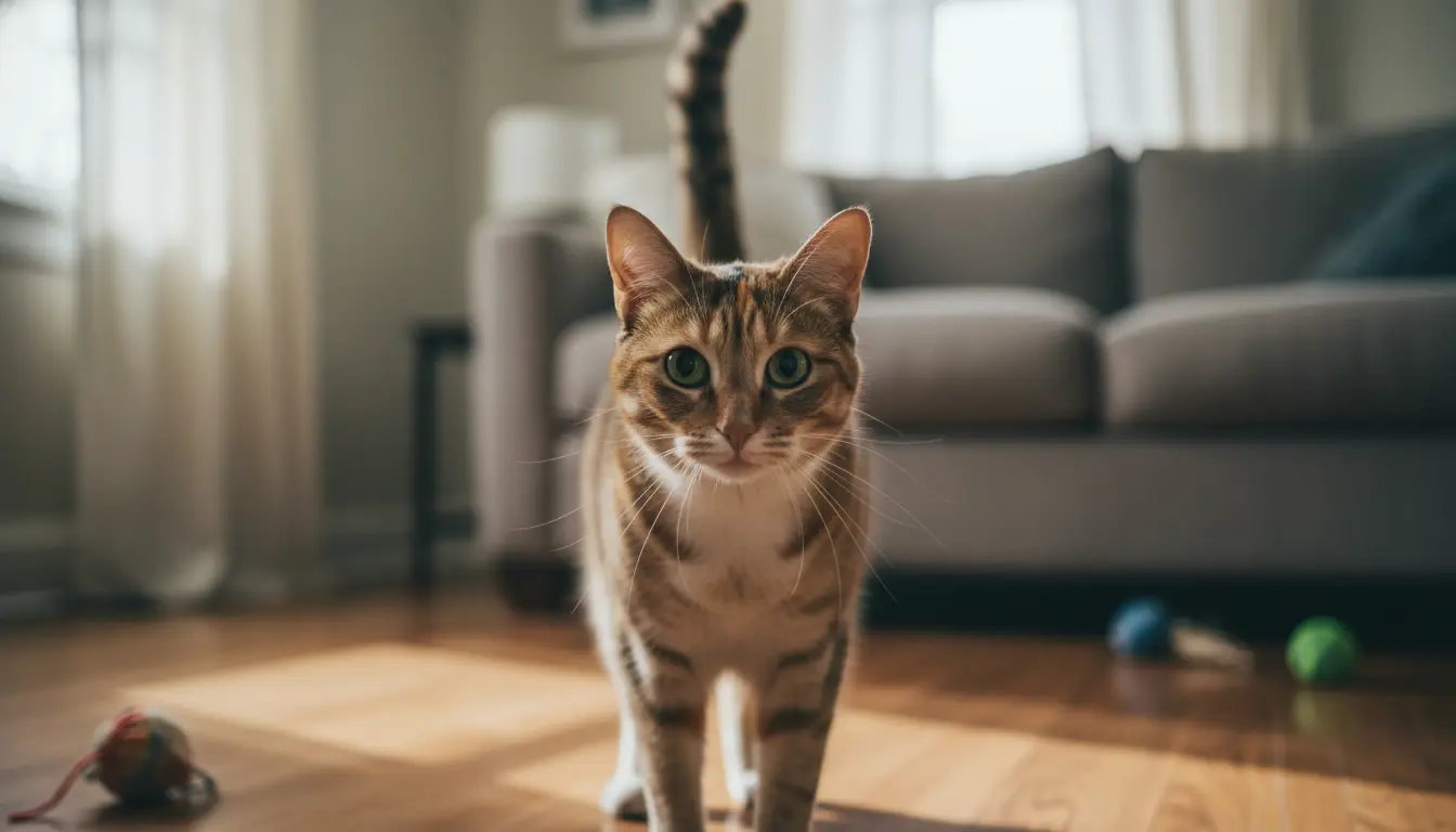 trillende staart van een kat